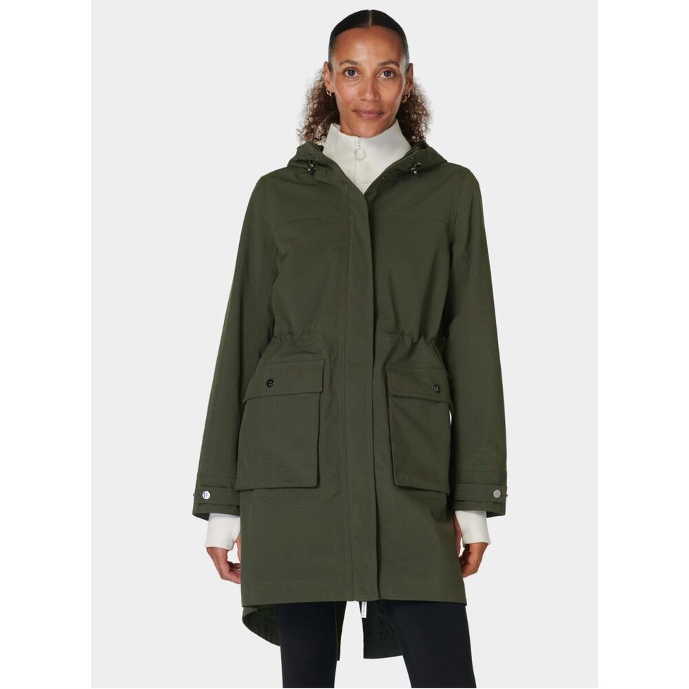 Sweaty Betty Guide Waterproof Parka Trek Hooded Zip Closure Size Large 2720